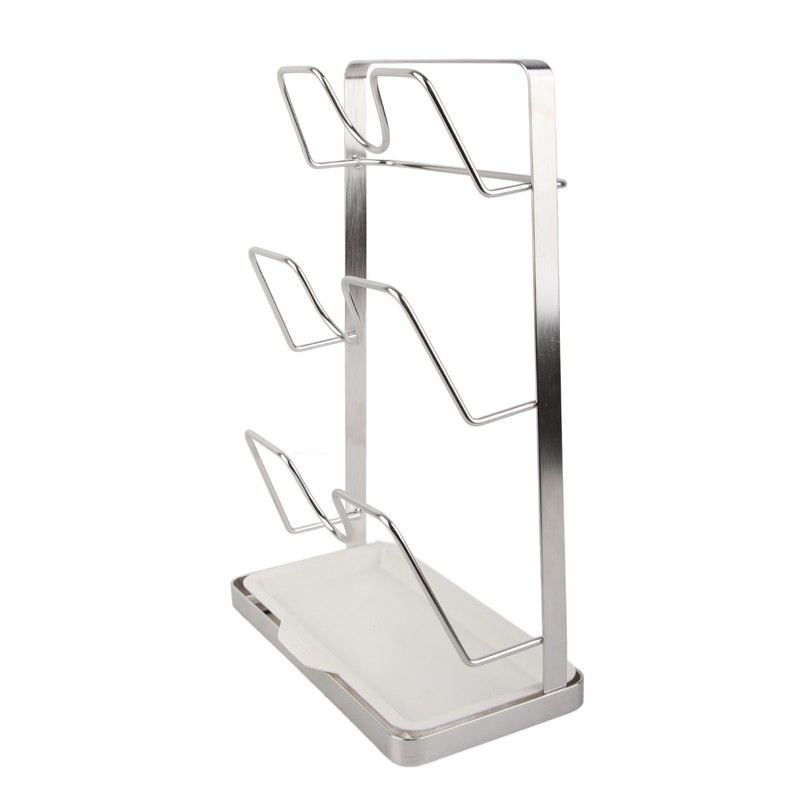 Wall Mounted Pot Lid Rack 304 Stainless Steel Punch Free