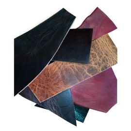 ELW Buffalo Mix Color Leather Scraps | 8-10 oz (3-4 mm) Heavy Duty | Size: 5 LB Weight | Genuine Leather Full Grain Remnants for Crafting, Ideal for DIY Leatherworking Projects | Color: Mix Color