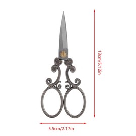 Stainless Steel Vintage Sewing Scissors Cutting Embroidery Cross Stitch Scissors DIY Craft Tool Grey Used for Embroidery, Sewing, Scrapbooks and Crafts