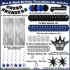 Blue and Black Birthday Decorations for Men Boys Women, 78PCS