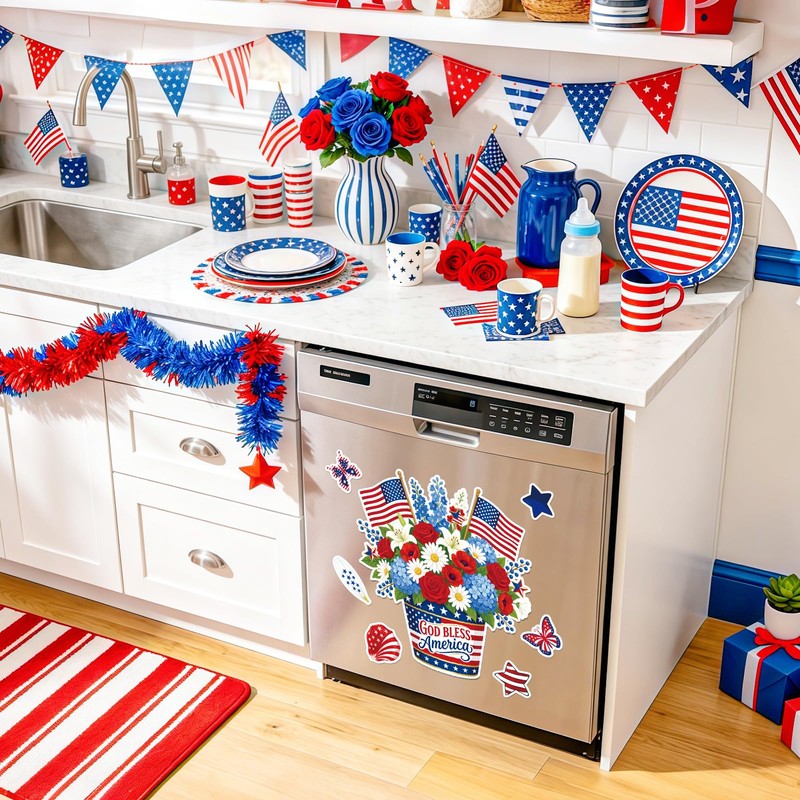 Happy 4th of July Dishwasher Magnet Cover 250th Anniversary God