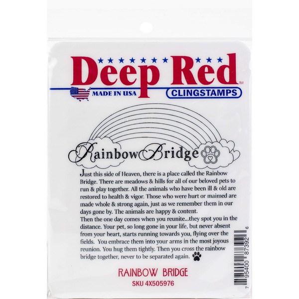Deep Red Stamps Rainbow Bridge Rubber Cling Stamp 3.2 x 3 inches