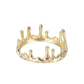 Bellitia Jewelry Women's Lava Ring Made of 925 Sterling Silver Gold-Plated, Irregular Design Open Rings Women Jewellery Melting Glorious Playful Shiny, Silver