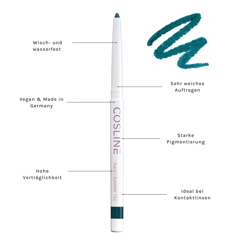 Cosline Kajal and eyeliner no. 122. Colour: Petrol