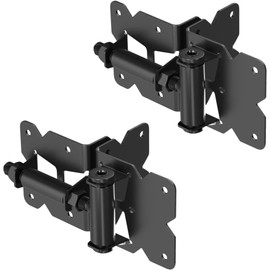 JZVXX Carbon Steel Self Closing Gate Hinges, Vinyl, Wooden Gate Hinges for Wooden or Vinyl Fence Gate, Spring Loaded - Black