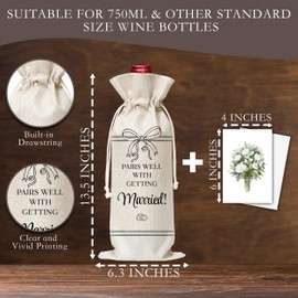 Wedding Gifts Wine Bag & Card, Mr and Mrs Wedding Wine Bag, Gifts For Bride Groom Newlywed, Newly Wed Gifts, Pairs Well With Getting Married Wine Bag For Wedding Bridal Shower Engagement Party -33