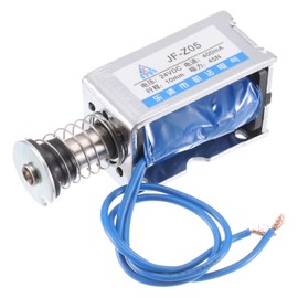 sourcing map DC 24V 0.4A Solenoid Electromagnet Push Pull Type 45N 10mm Stroke Solenoid Actuator Open Frame Linear Motion JF-Z05 Magnet Solenoid