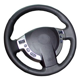 Eiseng DIY Car Sew Steering Wheel Cover for Nissan Rogue SUV 2008 2009 2010 2011 2012 2013 X-Trail ST/Nissan Sentra Sedan 2007-2012 Genuine Leather (Black thread)