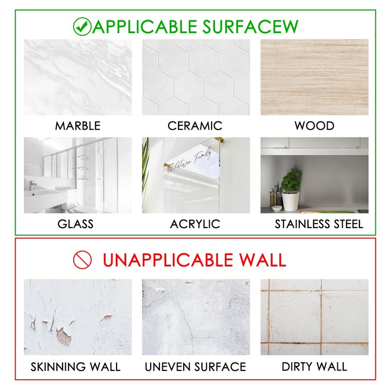 Shower Caddy Adhesive Replacement, Multipurpose Shelf Organizer Hook, Removable Mounting