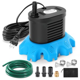 FIDISP Pool Cover Pump, 850 GPH Pool Cover Pumps Above Ground With 4 Hose Adapters, 23 FT Drain Hose, 25 FT Power Cord, Water Pump for Pool Draining for Drainage of Pool Covers, Ponds (Deep Blue)