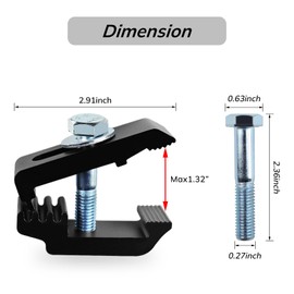 QYMOPAY Aluminum Mounting Clamps 1112514 Tonneau Cover clamps，Truck Cover, Cap Clamps 6PCS Black