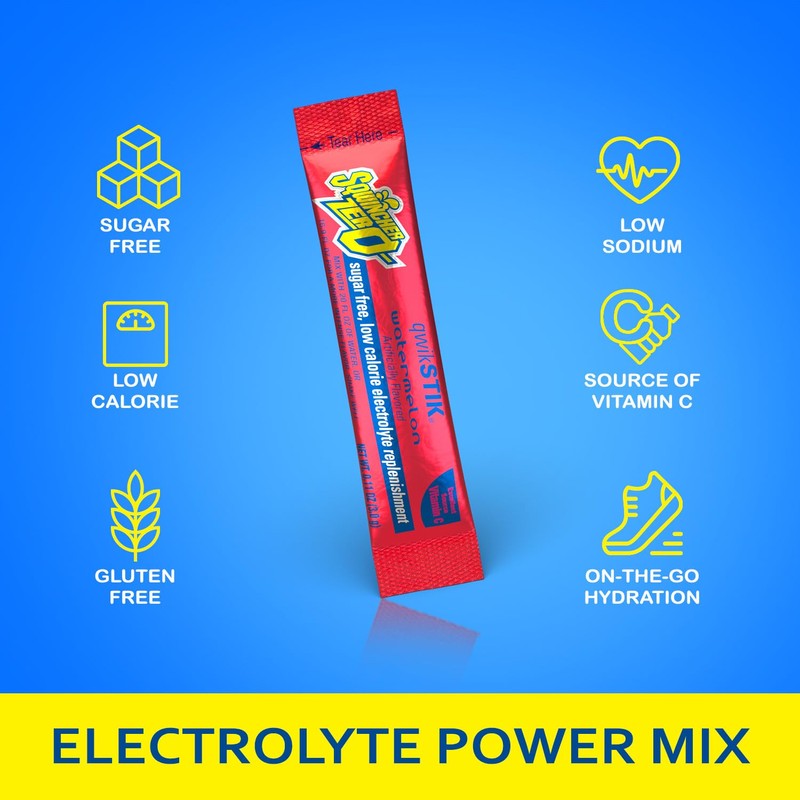 Sqwincher Zero Qwik Stik, Fruit Punch, Sugar Free, Low Calorie,