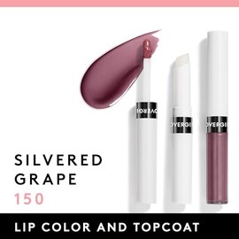 Outlast All Day Lipcolor - 150 Silvered Grape by CoverGirl for Women - 2 Pc 0.06oz Moisturizing Top Coat, 0.07oz All-Day Lip Color