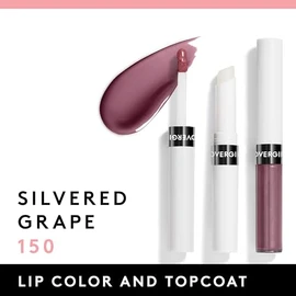 Outlast All Day Lipcolor - 150 Silvered Grape by CoverGirl for Women - 2 Pc 0.06oz Moisturizing Top Coat, 0.07oz All-Day Lip Color