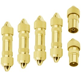 Greluma 10 Pcs TV Aerial Coaxial Connector Kit TV Aerial Connectors for Male and Female