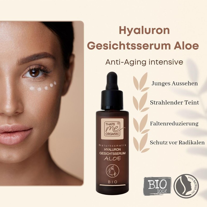 BIO Hyaluron-Gesichtsserum Aloe - Anti Aging - glättend & straffend