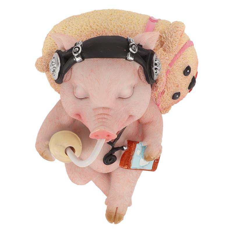 Pig Statue Mini Funny Casual Musical Resin Pig Art Figurine