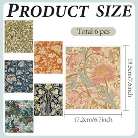 CREATCABIN 6Pcs Swedish Dishcloths for Kitchen Reusable Swedish Dish Towels Absorbent Swedish Dish Cloths Rags Vintage Floral Washable Sponge Cleaning Cloths Wipes No Odor Quickly Drying 7.6x6.7Inch