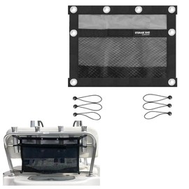 Upgrade Boat Storage Bag,Mesh Suspended Storage Organizer, Cargo Net Pocket Organizer Pouch Bag,Boat,Truck SUV Travel Long Road Trip Camping Interior Accessories with 6 pcs Elastic Ring (16 INCH)