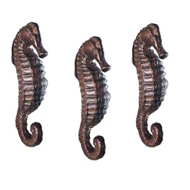 Mud Pie Sea Life Seahorse Hooks Wall Decor, 3-Piece Set