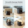 Zoeeker Sponge Holder for Kitchen Sink, Ceramic Sink Caddy Scrub