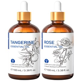 HIQILI HIQILI Rose Essential Oil and Tangerine Essential Oil, 100% Pure Natural for Diffuser - 3.38 Fl Oz