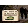 schilderkreis24 Tin Sign with Funny Saying "Damals wussten wir Telefon"