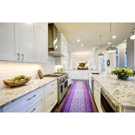 ORFA HOME Custom Length Hallway Runner Rug,Slip Resistant,Checkered Lilac, 26 Inch X 4 feet, Doormat, Sold and Priced Per Foot