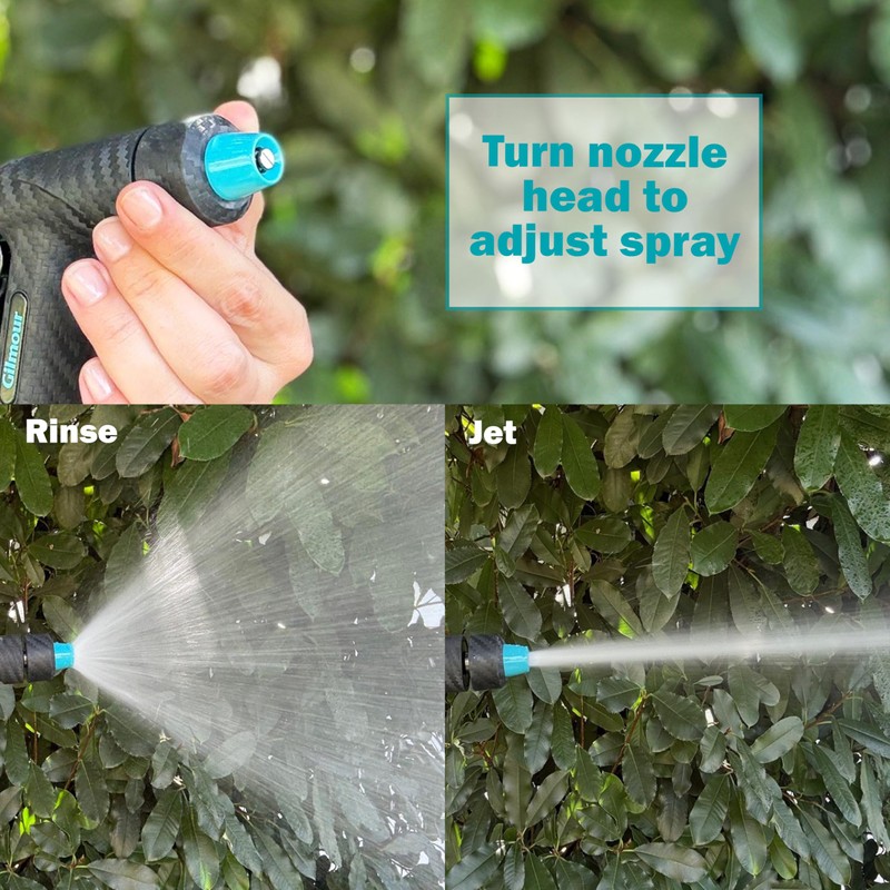 Gilmour Adjustable Front Control Hose Nozzle, Graphite Metal, Swivel Connect,