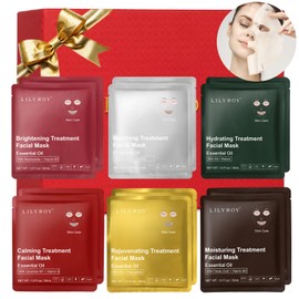 Mothers Day Gift, Gifts for Women, Women Gifts, Daily Sheet Mask - 12x30ml Essential Oil Facial Mask Set, Moisturizing Masks for Face, Gift Set for Birthday, Skin Care Kit in Gift Box