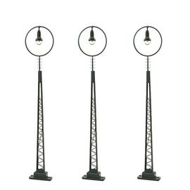 Evemodel LQS49HO-3-EU H0 Spur H0 Grid Pole Light Model Railway Ball Pendant Light Garden / Yard Set of 3