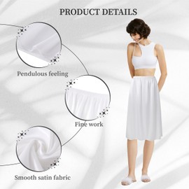 Coucoland Half Slips for Under Dresses - 3 Pieces Shirt Extenders Elastic Waist Underskirt Half Slip Comfortable Adjustable Slips