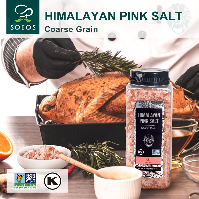 Soeos Soeos Himalayan Salt, Coarse Grain, 39Oz (2.4 Pound), Non-GMO