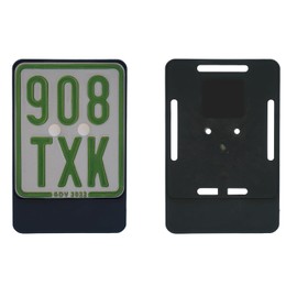 1 x License Plate Holder Black for Insurance Number Plate 135 x 110 mm (for Moped, Scooter, S-Pedelec, E-Bike, Moped, L-Krad, Light Motorcycle) (Black (unpainted))