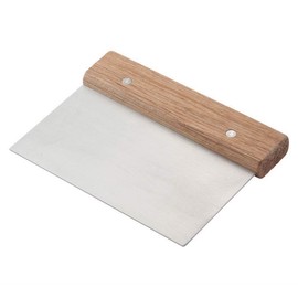 Winware by Winco - Set of 2 Stainless Steel Dough Scraper with Wood Handle