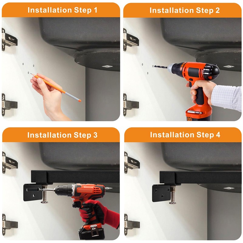 YZZHAJ Adjustable Undermount Sink Brackets, Heavy Duty Undermount Sink Repair
