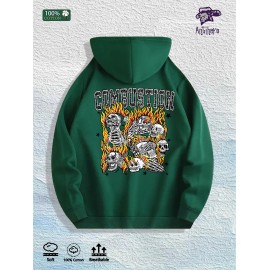 Antihero Combustion Graphic Hoodie 100% Cotton US Warehouse 7 ColorsColor: Army Green, Size: Xl