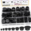 smseace 305pcs 9-Sizes Plastic Hole Plug for Round Holes 1"