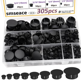 smseace 305pcs 9-Sizes Plastic Hole Plug for Round Holes 1" 7/8" 3/4" 5/8" 1/2" 3/8" 5/16" 1/4" 1/5" Nylon Hole Plugs Circular Hole Cover Plastic Plug for Furniture,Cabinet,Kitchen