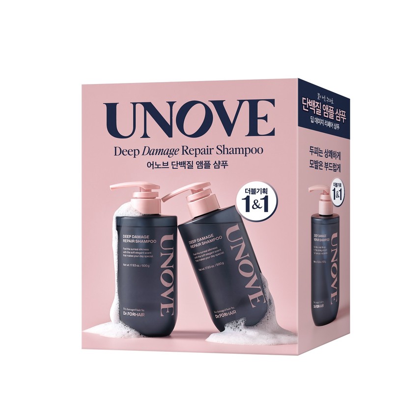 UNOVE Deep Damage Repair Shampoo 500g Due Set (Sweet Breeze/Rosy