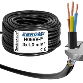 EBROM Hose Line H05VV-F 3G1 mm² - 3 x 1 mm² - Black - 10 m