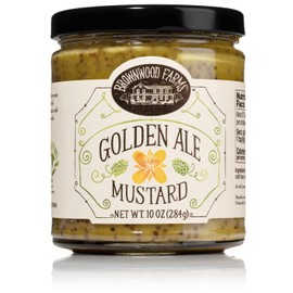 Brownwood Farms Flavored Mustard, Made in Small Batches, Sweet, Hot, Creamy and Delicious, From the Great Lakes Region (Golden Ale, 10 Ounce)