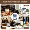 4 Pack 8.5×11 Vertical Tabletop Display Stand with Walnut Base