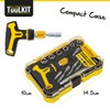 Tuulkit 18 Piece Ratchet T-Handle Screwdriver Set, Portable Tool Kit