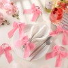 Maxdot 12pcs Pink Bow Napkin Rings Velvet Bow Tie Napkin