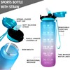 1L Water Bottle Motivational Drink Flask With Time Markings BPA