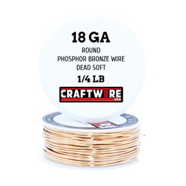 Solid Bare Bronze Wire Round Selection, Dead Soft, 1/4 LB, 18 Gauge