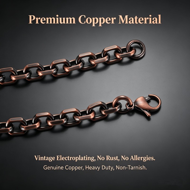 MagSølv Copper Necklace for Men & Women, 99.9% Pure Copper