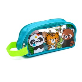 Puckator Adoramals Wild Clear Window Pencil Case - School Equipment Stuff - Pencil Cases - Large Capacity Preppy Pencil Case - Zipper Pouch - Office Essentials Pencils Case Cute Pencilcase Pen Case