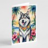 Caroline's Treasures Alaskan Malamute Luau Greeting Cards Pack of 8